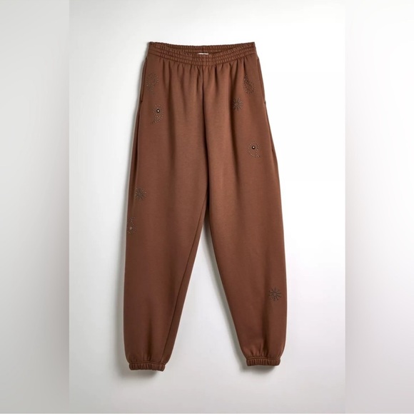 Urban Outfitters BDG Studded Up Chocolate Brown Bohemian Sweatpants XL - Picture 2 of 7